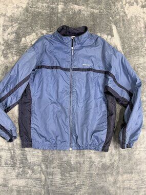 Reebok Mens Blue & Navy Full-Zip Lightweight Track Jacket Size S